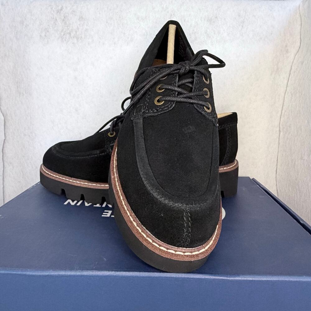White Mountain NEW Gino Black Suede Lug Sole Loafers Size 7 Leather Fall